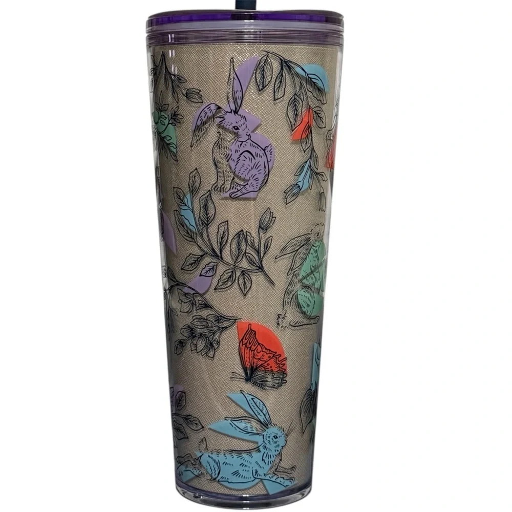 NWT Starbucks Spring 2024 Easter Bunny Topper Cold Cup Tumbler 24 Oz Venti